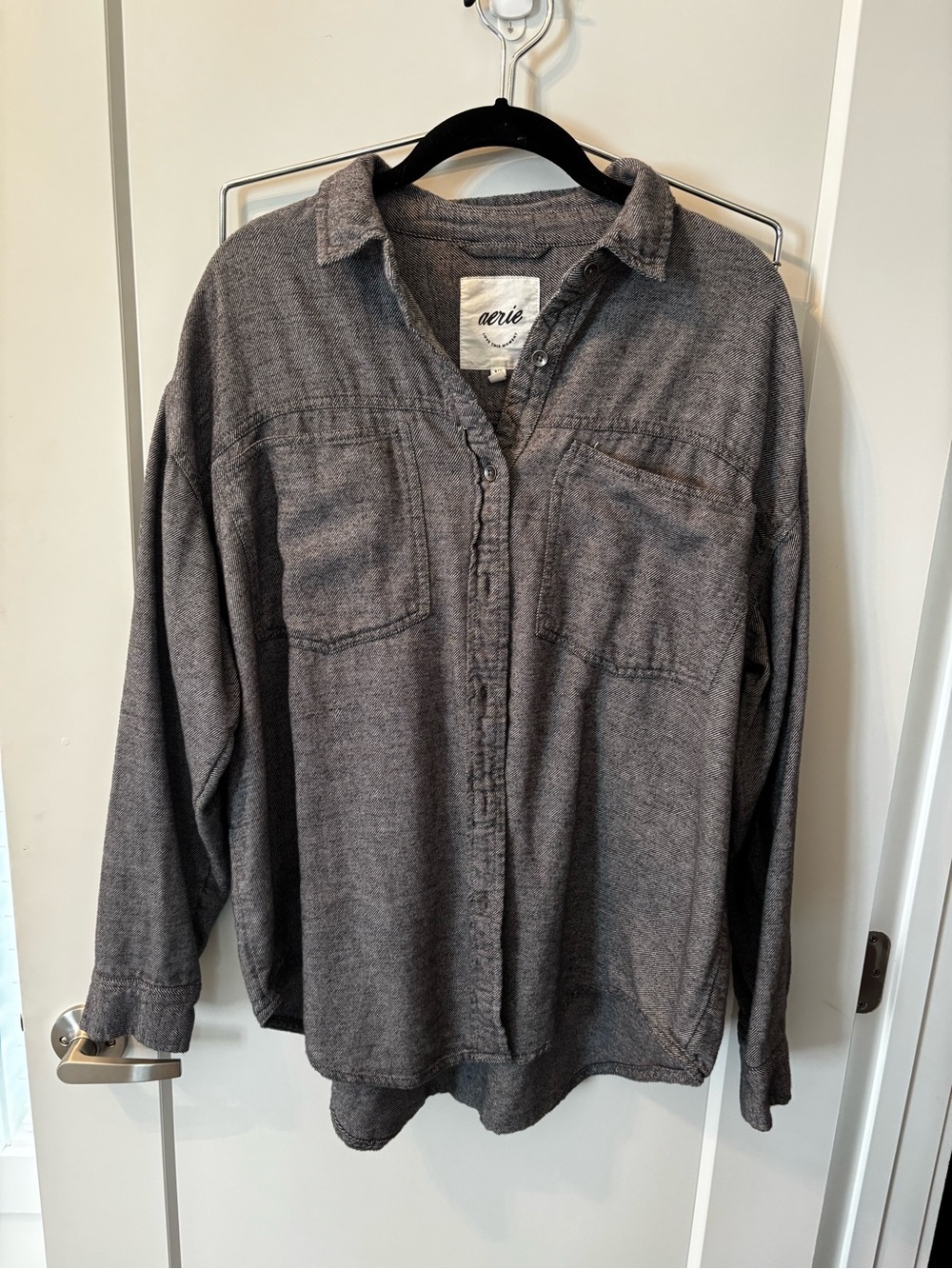 Aerie Mens fit Gray Button-Up Shirt